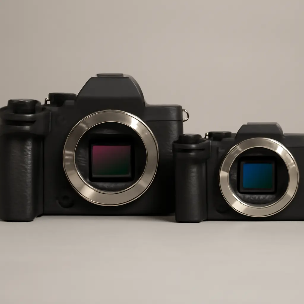 Full-frame and crop sensor cameras compared side by side